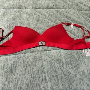 Victoria's Secret Red lightly  Padded no underwire  with Rhinestone Logo